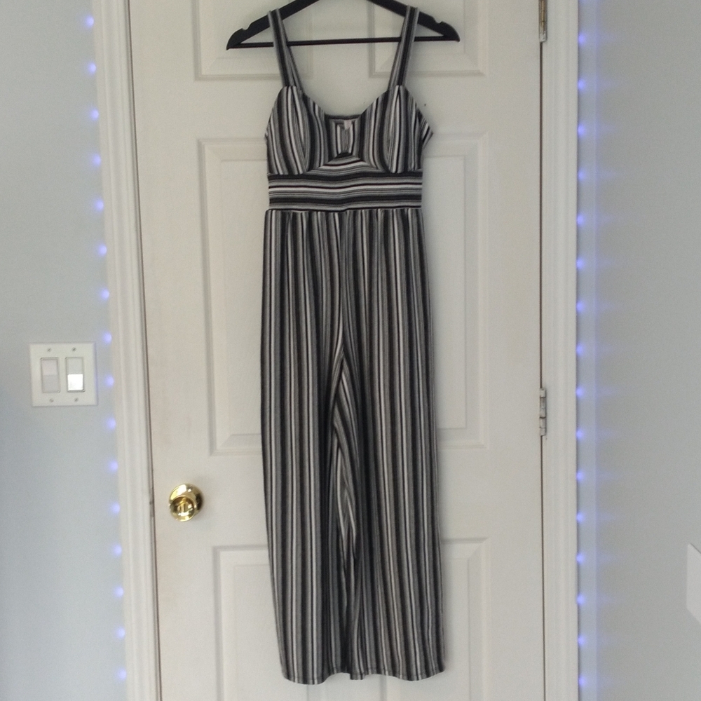 Xhilaration | Striped Black and White Women's Jumpsuit EUC